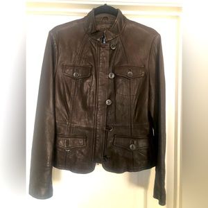 Nine West Womens cropped leather jacket